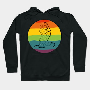 Pride flag and line art Hoodie